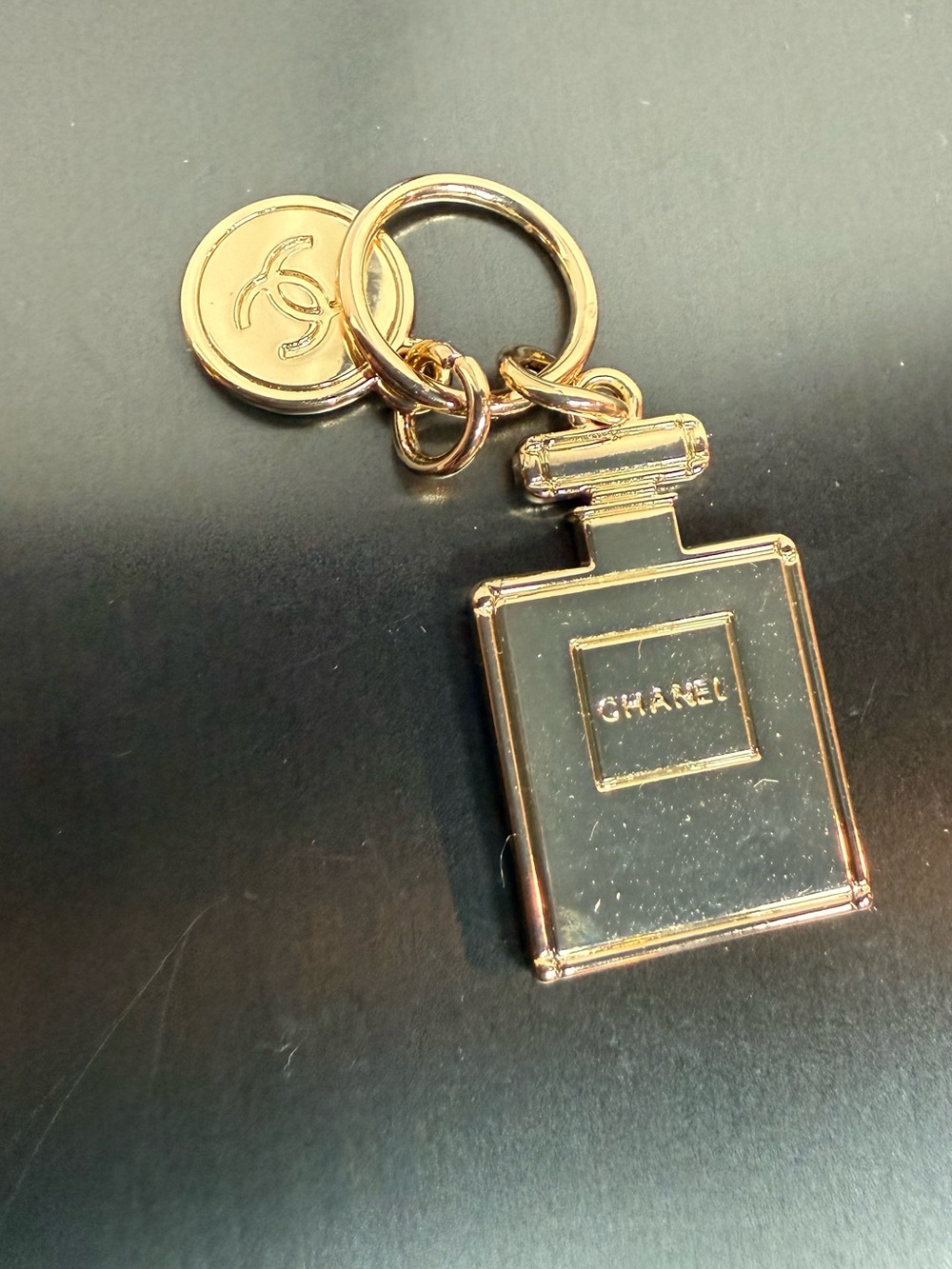 CHANEL Gold-tone Perfume Bottle Key Charm